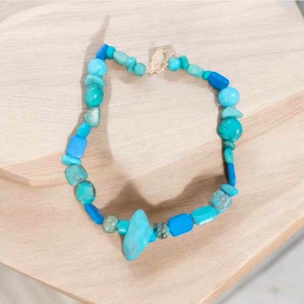 Turquoise Stone Beaded Necklace